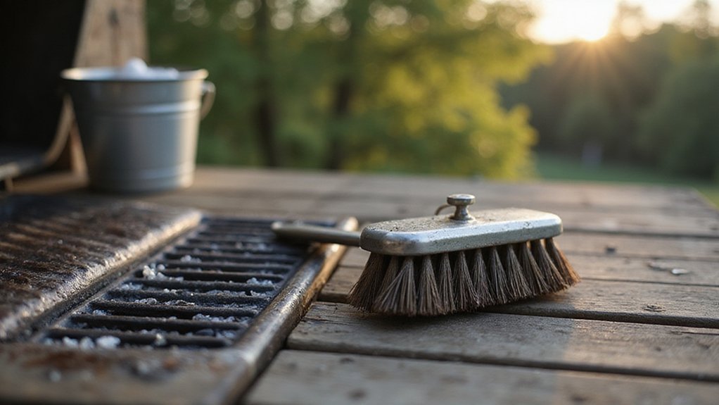 cleaning grill brush thoroughly