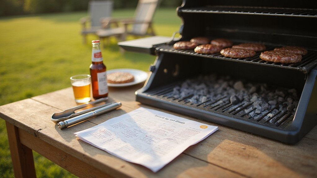 grill hamburger according to chart