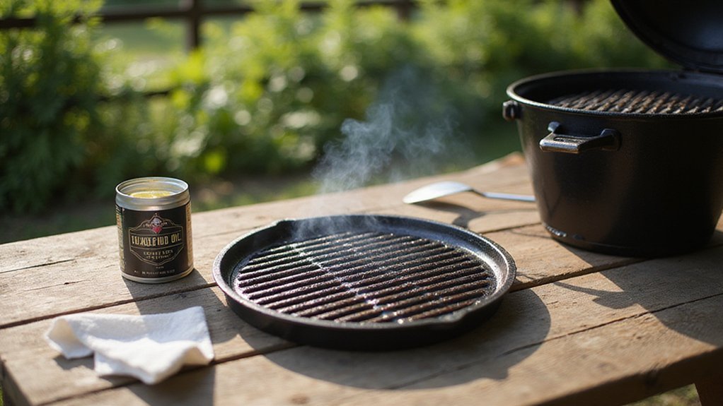 seasoning cast iron grill