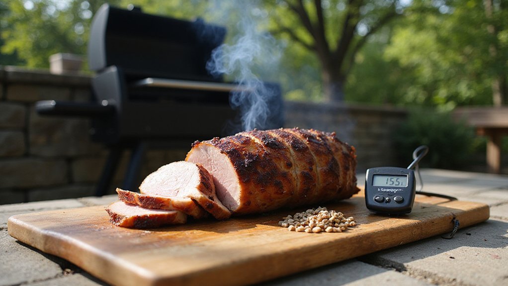 smoking pork loin tips